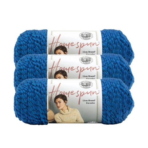 (3 Pack) Lion Brand Yarn 790-368 Homespun Bulky Yarn, Montana Sky