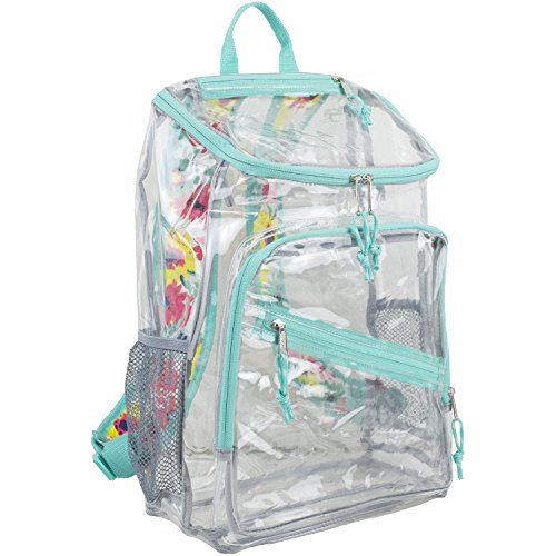Eastsport Clear Top Loader Backpack, Turquoise/Watercolor Floral