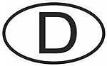 Magnet Germany D Country Code Oval Euro Germany Decal Magnetic Sticker DEU DE Deutschland 3"x5"