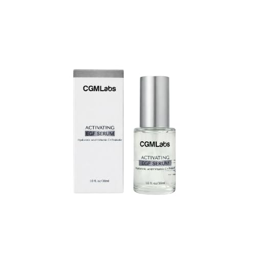 CGM LABS Activating EGF Serum Advanced Skin Renewal Treatment with Epidermal Growth Factor, Hyaluronic Acid & Peptides Boosts Collagen, Firms Skin & Reduces Fine Lines