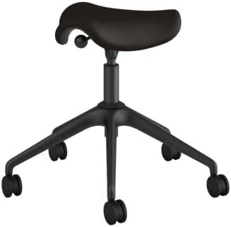Humanscale Freedom Active Pony Stool with Java Corvara Leather and Locking Casters (Tall Cylinder 5")