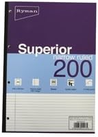 Ryman Superior Pad A4 Narrow Ruled With Margin Side Bound 400 Pages 200 Sheets