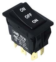E-SWITCH RVW4GD1100 ROCKER SWITCH, DPST, 20A, 125VAC, BLACK (1 piece)