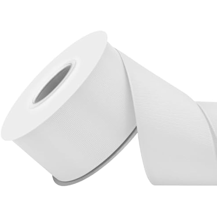 2 inch White Grosgrain Ribbon 25 Yards for Gift Wrapping Weddings DIY Floral Decor Sewing & More