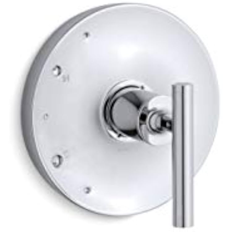 KOHLER Purist Rite-TempR shower valve trim with lever handle, temperature control, temperature memory, polished chrome, K-TS14423-4-CP