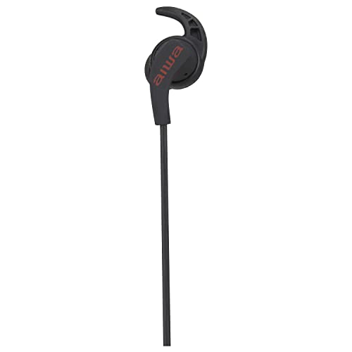 Aiwa Sport in Ear Wireless Earbuds with Bluetooth 5.0, 10mm Drivers, 30 Foot Range, 4 Hour Battery Life, Perfect for Workout, Premium Sound Black