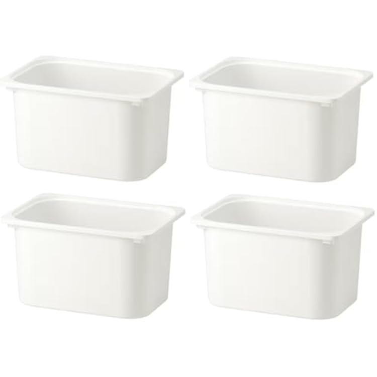 Set Of 4 TROFAST Children Storage Box Pure White 16 12x11 34x9 Stackable Plastic Bins Open Storage Boxes Medium 4x Compatible With Trofast Frames