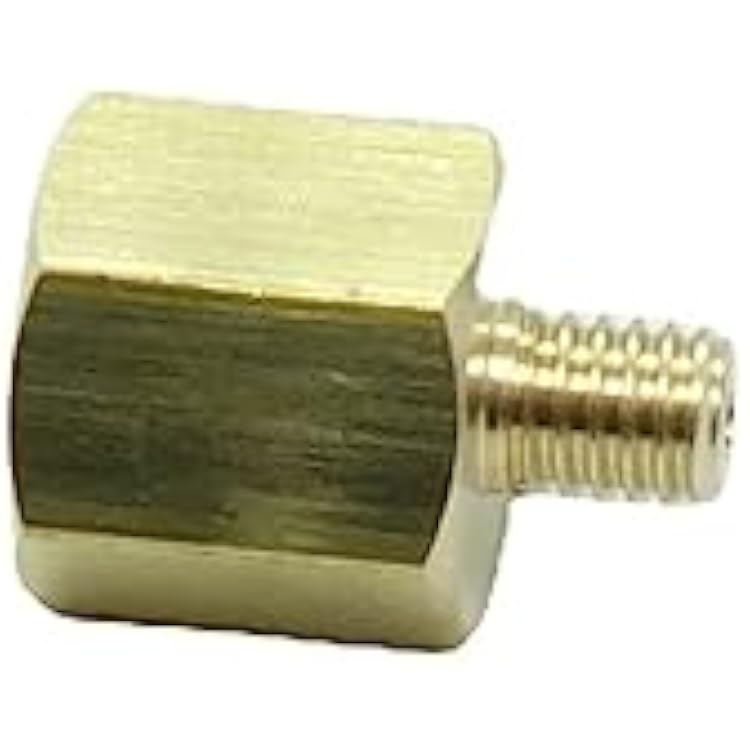 2 Pcs 18 NPT Pipe Female x M6 x1 Male Metric Gauge Adapter Brass