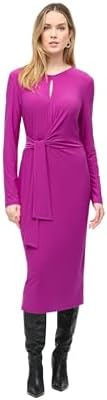 Joseph Ribkoff Womens Silky Knit Waist Tie Sheath Dress