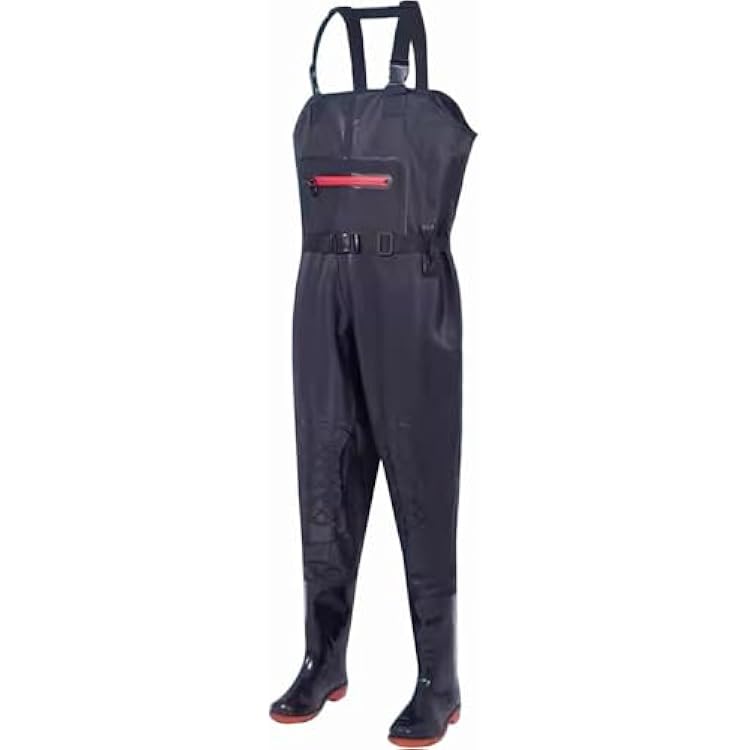 Underwater Chest Waders Waterproof PVC Hip Waders,Wading Boots for Men and Women,with Adjustable StrapsBlack,5.5