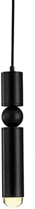 Mini Pendant Lamp Personality Cylindrical Black Gold Silver Metal Light Body Adjustable Cord Hanging Ceiling Light Rust Resistant and Durable Chandelier for Shop Restaurant Clothing Store