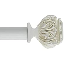 Jeco Peony Adjustable Single Curtain Rod 18" to 36"-White