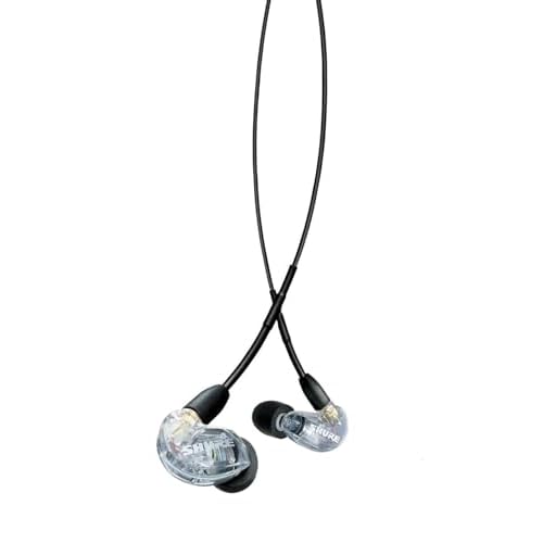 Shure AONIC 215 Wired Sound Isolating Earbuds, Clear Sound, Single Driver, Secure In-Ear Fit, Detachable Cable, Durable Quality, Compatible with Apple & Android Devices - Clear