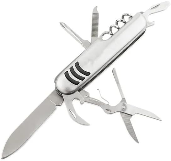 7 Function Foldable Pocket Knife | Multi-Purpose Camping and Outdoor Handpiece | Knife, Screwdriver, Opener, Scissors, File