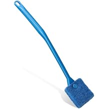 Fish Tank Cleaner with Five Sided Sponge Brush and Long Handle Aquarium Scrubber Alage Scraper for Glass Aquariums Terrarium Home Kitchen