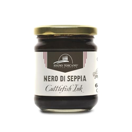 Sogno Toscano BLACK SQUID INK, Cuttlefish Squid Ink, Imported from Italy - NERO DI SEPPIA - Food Coloring Tinta de Calamar - 6.3 OZ  180 GR