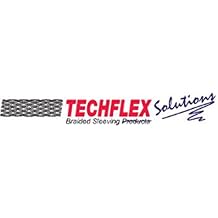 Techflex CCP0.25BK25 Flexo Clean-Cut Braided Sleeve, 1/4" Diameter, 25' L, Black