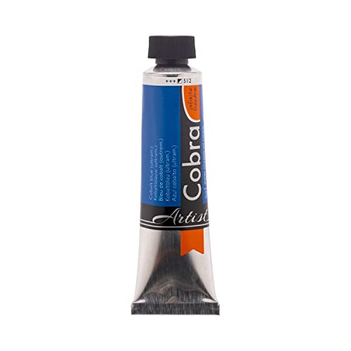 Cobra Royal Talens Water Mixable Oil Color Paint: Cobalt Blue Ultramarine, 40ml Tube