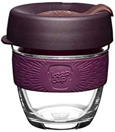 KeepCup Brew, Reusable Glass Tumbler with Spill-proof lid, Short Coffee Cup 8oz/227ml - Alder