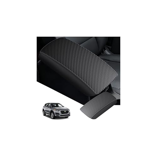 Autorder Center Console Cover for 2016-2019 2020 2021 Hyundai Tucson Accessories Carbon Fiber Armrest Cover Waterproof Anti-Scratch Center Console Armrest Protector Pad