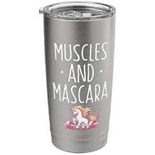 Muscles And Mascara Weightlifter Bodybuilding Bodybuilder Stainless Steel Insulated Tumbler