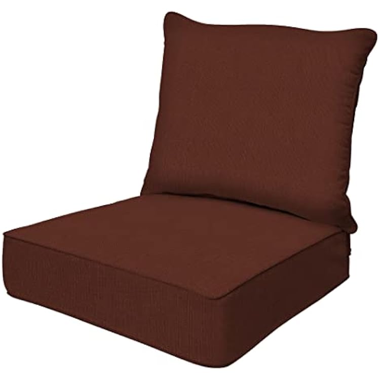 Honeycomb Outdoor Sunbrella Print Xena Brick Deep Seating Patio Cushion Set: Resilient Foam Filling, Weather Resistant, Stylish Set, Seat: 24 W x 23 D x 6.5 T; Back: 27 W x 24 L