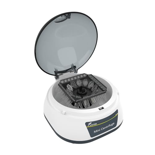 LAB FISH Mini Centrifuge Machine 7000 RPM 3286 xg RCF Microcentrifuge W 3-in1 Rotor 0.2ml0.5ml1.5ml2ml Tubes for Laboratory