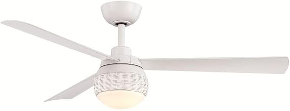 Fanimation Paget 52 In Ceiling Fan, Matte White, with LED Light