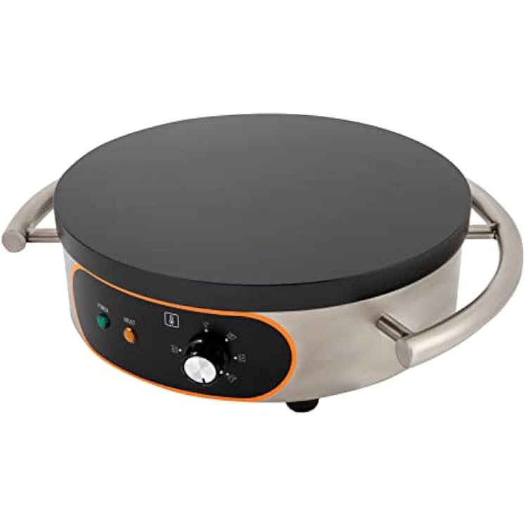 Crepe Maker Electric Pan Black Brown Stainless Steel Food-grade Nonstick Griddle Single Hotplate Infinitely Adjustable Temperature For Kitchen