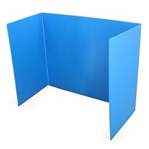 Flipside Products 18x 46.5 Blue Plastic Study Carrel, Privacy Boards, Premium Corrugated Plastic, Student Privacy and Focus Booth for The Classroom, Desk Divider Cubby for Tests, Made in USA 12 Pack