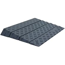 Plastic Slip-Resistant Modular Threshold Ramp - Universal Access Ramp for Wheelchairs, Scooters, Walkers & Safe Pedestrian Passage (4 inch)