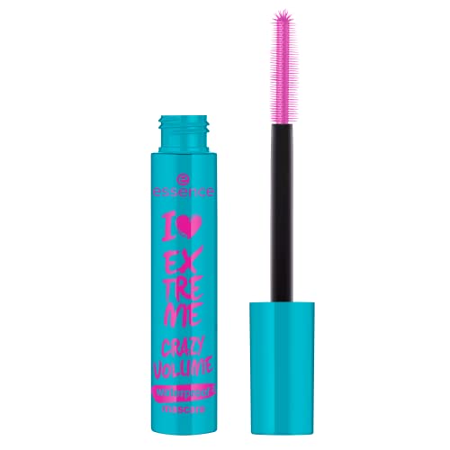 essence | I Love Extreme Crazy Volume Waterproof Mascara | Volumizing & Longlasting for Dramatic Lashes | Vegan & Cruelty Free | Free From Parabens, Alcohol, Microplastic Particles