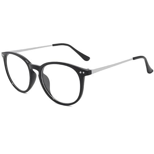Kursan Non Prescription Clear Lens Fake Glasses for Women Men Retro Round Plastic Frame Eyeglasses
