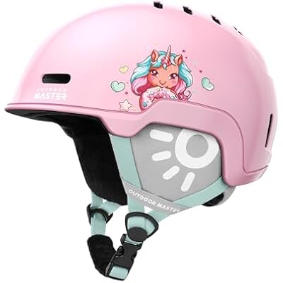 OutdoorMaster Kids Snowboarding Helmet for Boys & Girls - Durable PC Shell, EPS Foam & 12 Cooling Vents, Adjustable Dial Fit
