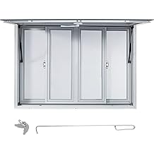 VEVOR Concession Window for Food Truck 48 x 36 Inch, Concession Stand Serving Window Door with Double-Point Fork Lock, Concession Awning Door Up to 85 Degrees for Food Trucks, Glass Not Included