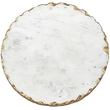 Godinger Marble Lazy Susan White and Marble - 11x11 Inch Serving Tray for Elegant Tabletop Display