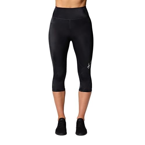 CW-X Womens Stabilyx 3.0 High Waisted Capri Compression Leggings, 131806, Performance 34 Tights with Pocket, Knee, Hip Support