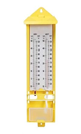 Wall Thermometer, Wet and Dry Bulb Hygrometer