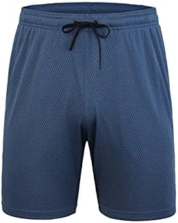 CN ARECON Mens Basketball Mesh Knits Elastic Waist Shorts with Lightweight Breathable Athletic Workout Gym Sweat Shorts