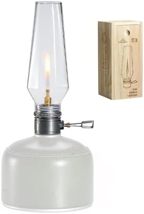 CAMPINGMOON Camping Gas Lantern with Wooden Lantern Case T-1