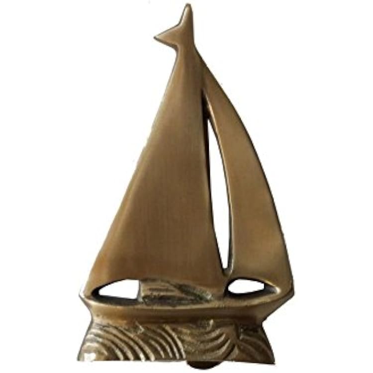 Solid Brass Sailboat Door Knocker 6 - Brass Door Knocker - Sail Boat Decoratio