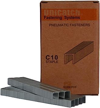 71 Series Staples (C10) 304 Stainless Steel. Fine Wire Staple 22GA 3/8 Crown (10mm) x 3/8 Length (10,000 pcs/Box)