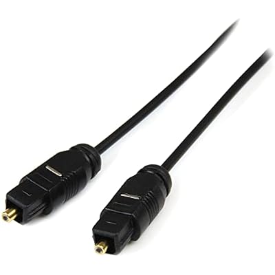 3 ft. 0.9 m Digital Optical Audio Cable - 2x Toslink SPDIF Male - Ultra-Thin - Black - Optical Audio Cable THINTOS3