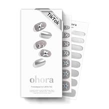 ohora Semi Cured Gel Nail Strips (N Chrome Muse) - Works with Any Lamps, Salon-Quality, Long Lasting, Easy to Apply & Remove - Includes 2 Prep Pads, Nail File & Wooden Stick