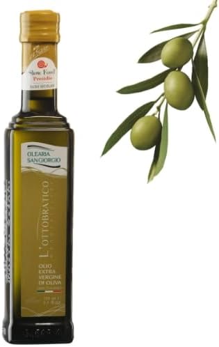 L'Ottobratico 250ml Italian Premium Extra Virgin Olive Oil | Natural antioxidants | FREE FROM ALLERGENES | Monovarietal Ottobratica Olive | Slow Food Presidia.