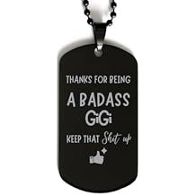 Mug Thanks For Being A Badass GiGi, Dog Tag, Funny Gifts For GiGi, Valentines Birthday Gifts for GiGi, Mother's Day, Father's Day and Christmas Gifts for GiGi