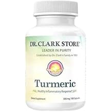 Dr Clark Store Turmeric Curcumin 500mg 100 Capsules, Immune Support, Natural Herbal Supplement, Non-GMO, Vegan, Antioxidant Boost