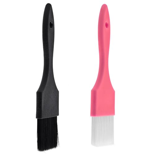 Hair Dye Brush Set 2 PCS, Balayage & Tint Application Brushes, Ergonomic Handles for Easy Hair Dyeing and Blending, Black & Pink Brushes