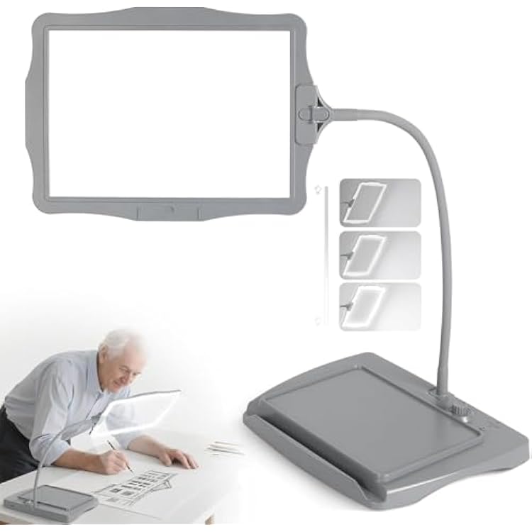 Magnifying Glass with Light and Stand 50 LED Desk Magnifying Glass with Light Stepless Dimmable, Horizontal  Vertical Mode, 360 Flexible Gooseneck, Hands Free Magnifier for Close Work Reading Repair