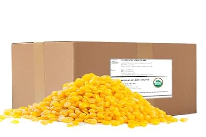 US Organic Beeswax 100% Pure Yellow Pastilles, USDA Certified (20 kg (45 lbs))